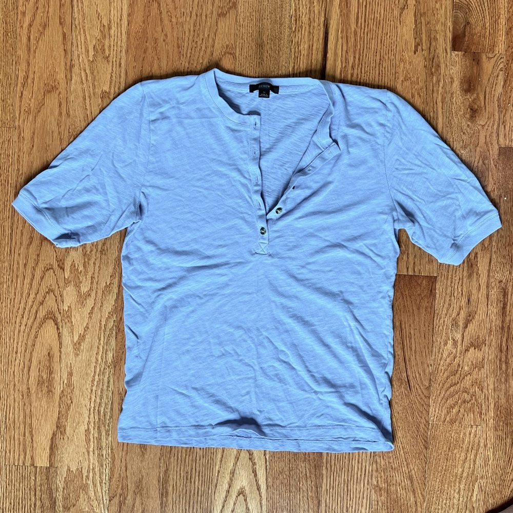 J. Crew Blue Henley T Shirt